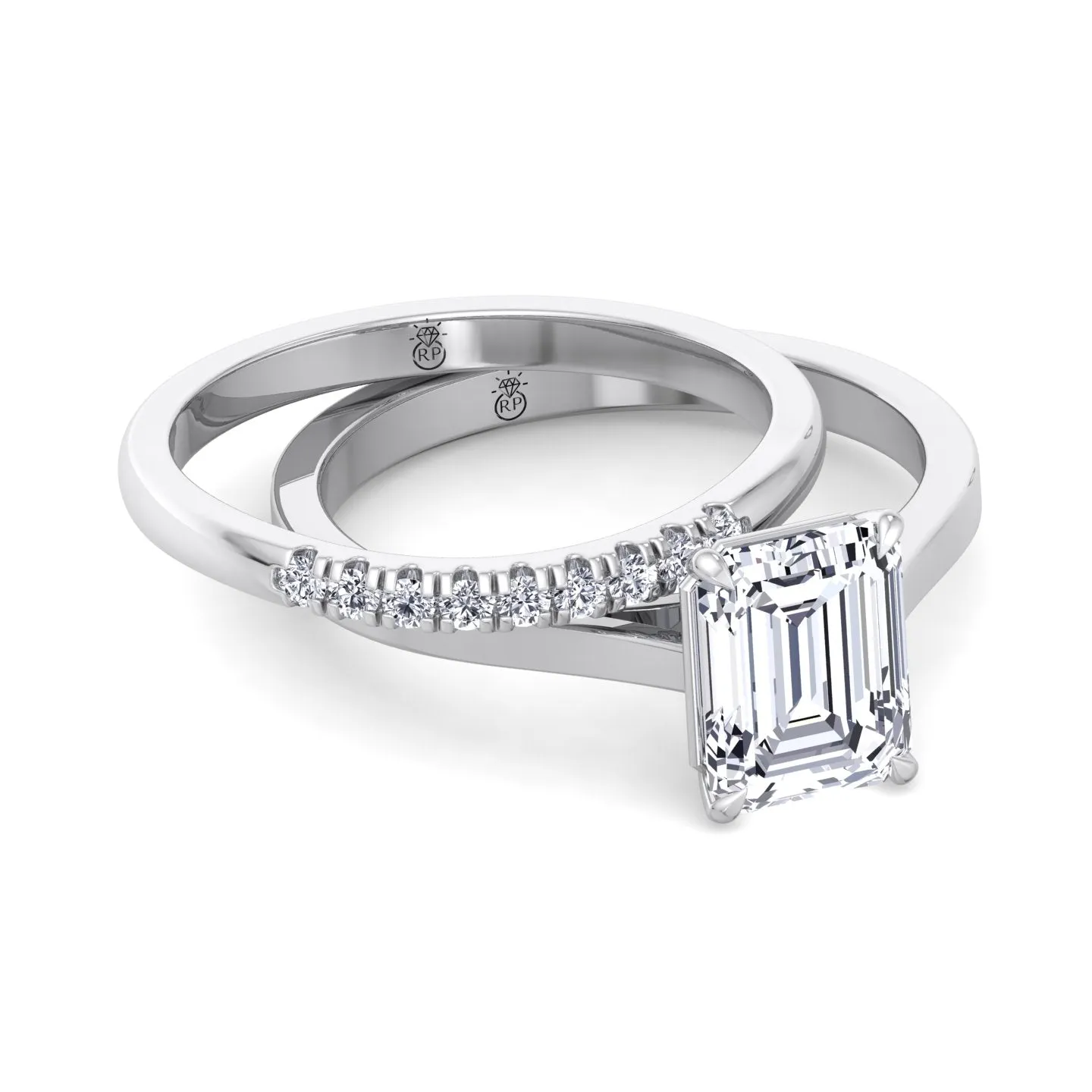 Coraline - French Set Wedding Band (0.06 CT)