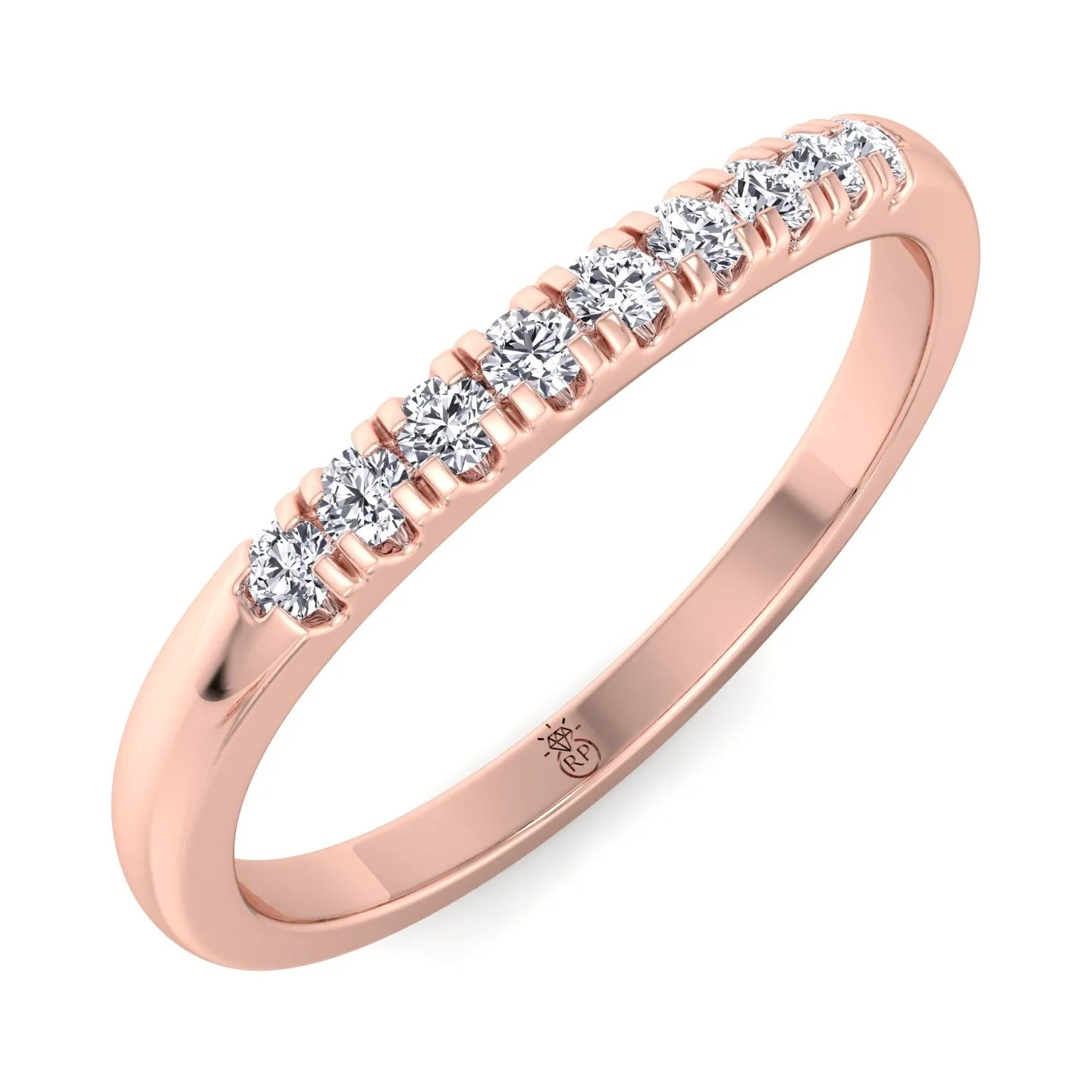 Coraline - French Set Wedding Band (0.06 CT)