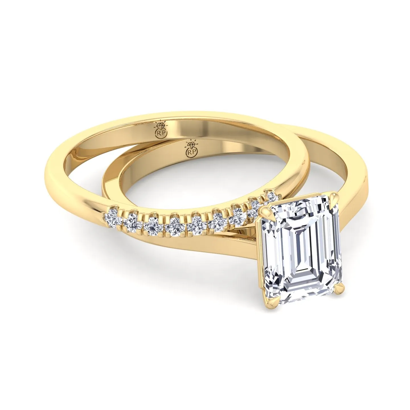 Coraline - French Set Wedding Band (0.06 CT)