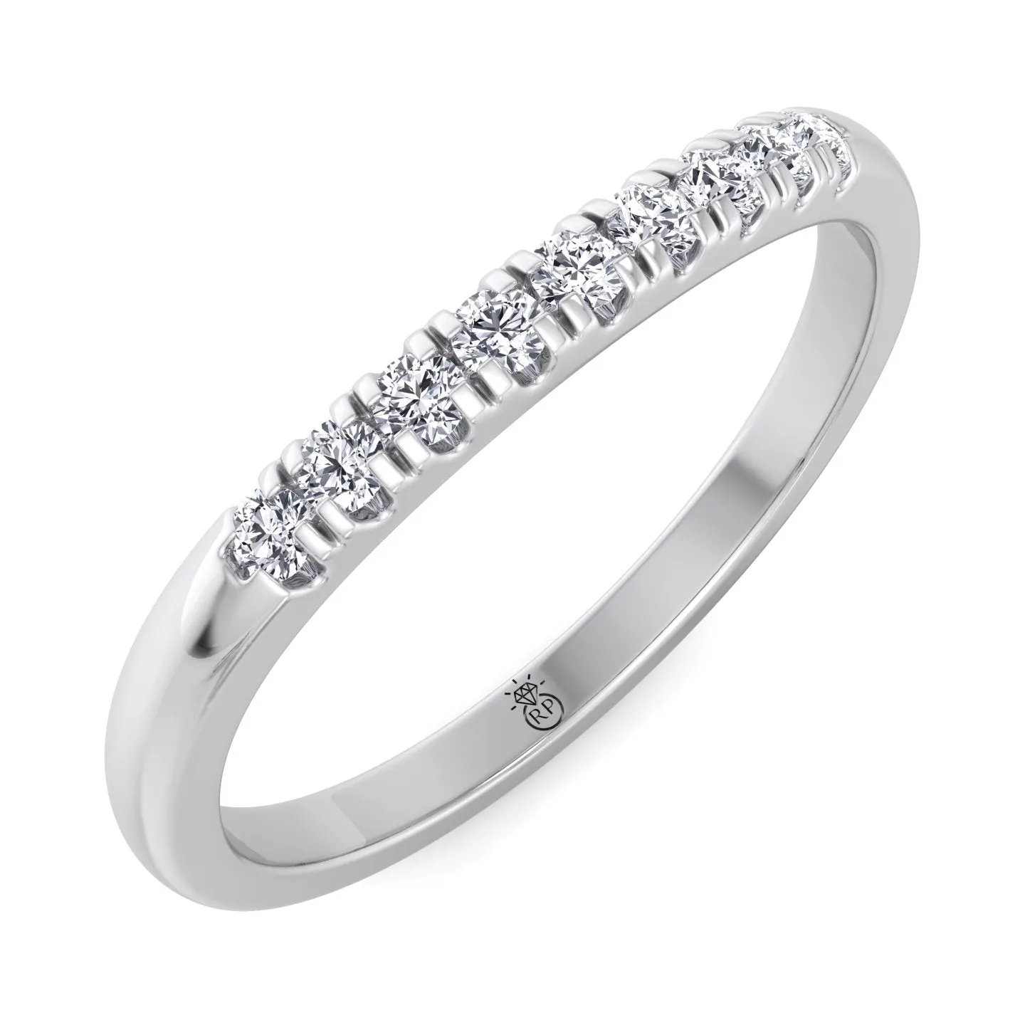 Coraline - French Set Wedding Band (0.06 CT)