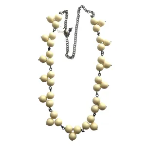 Cream Triple Beaded Tricot Necklace