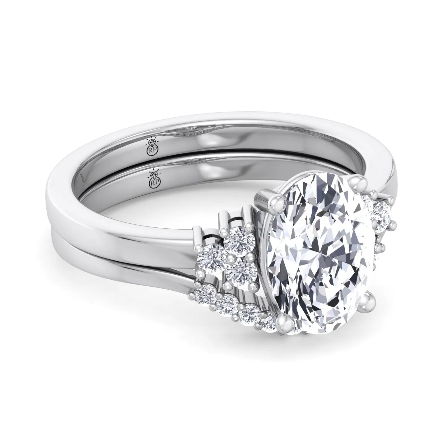 Crete - Pave Prong Set Wedding Band with Curve (0.11 CT)