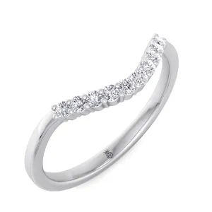 Crete - Pave Prong Set Wedding Band with Curve (0.11 CT)