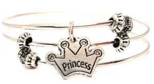 Crown Shaped Princess Triple Style Expandable Bangle Bracelet