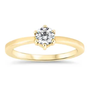 Dainty Solitaire  Engagement Ring Minimalist Design Six Prong Setting- Natalie