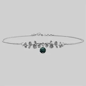 DARK BLOOM. Green Moss Choker - Silver