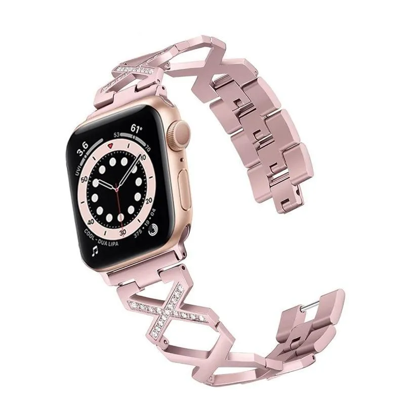 Diamond High-Quality Steel Strap for Apple Series 7 6 Luxury Bracelet