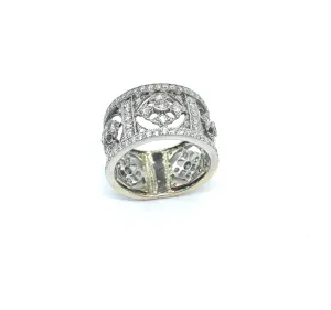 Diamond Milgrain Cross Cutout Ring