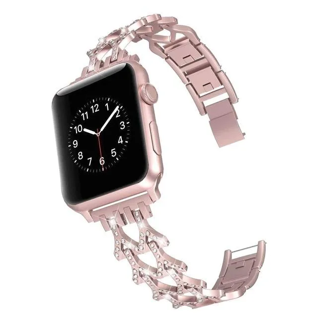 Diamond Watch Strap for Apple Series 7 6 Premium Steel Strap Bracelet