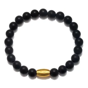 Enduring Faith Black Onyx Mens Stretch Bracelet