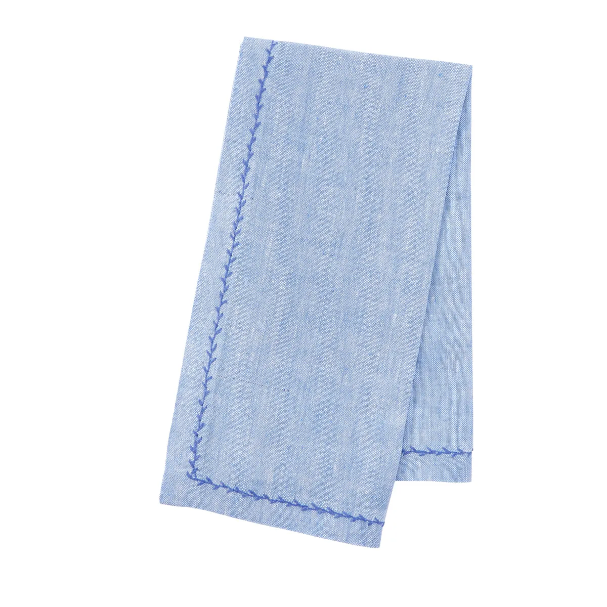 Feather Stitch Napkin Blue