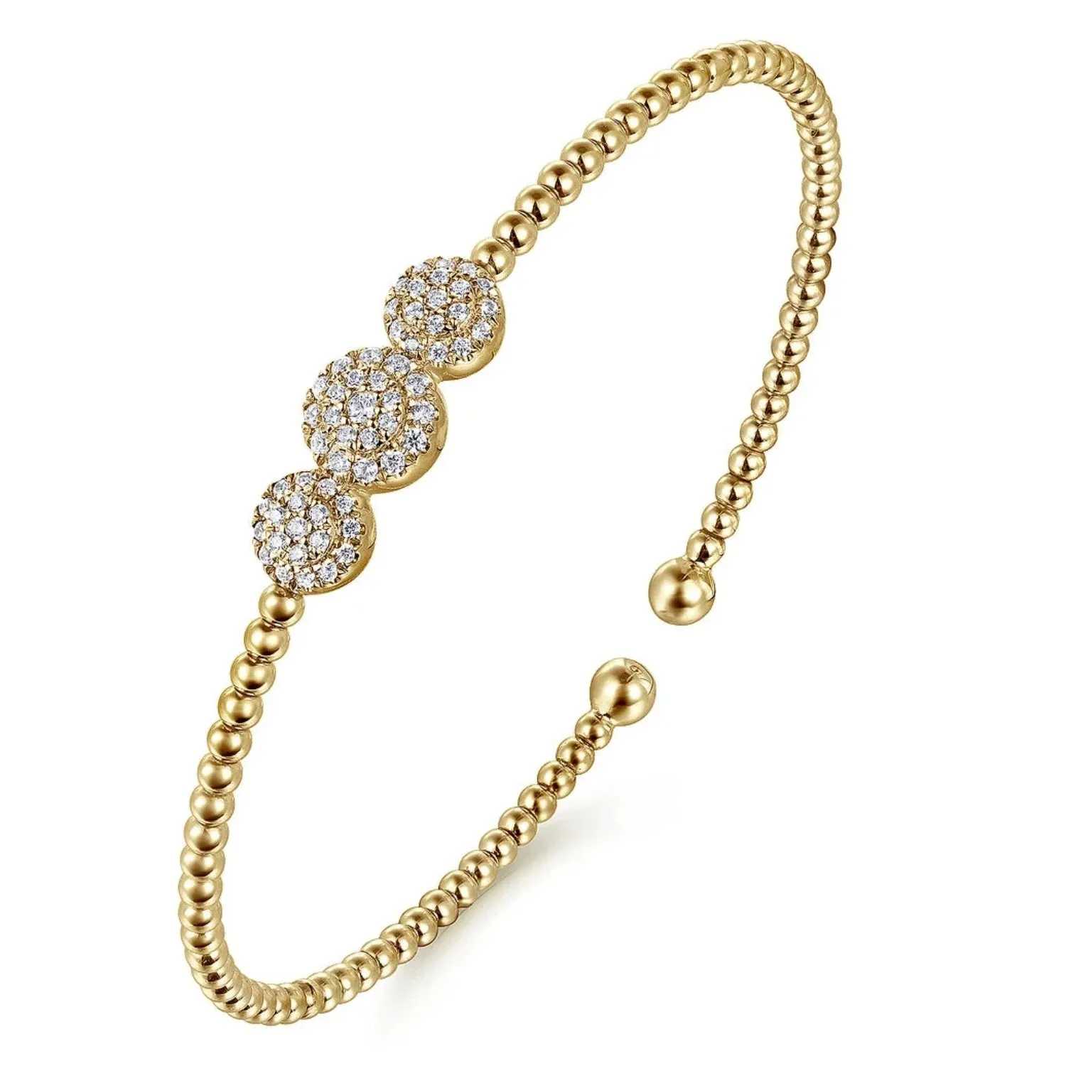 Gabriel & Co. Bujukan Triple Circle Pave Diamond Bangle