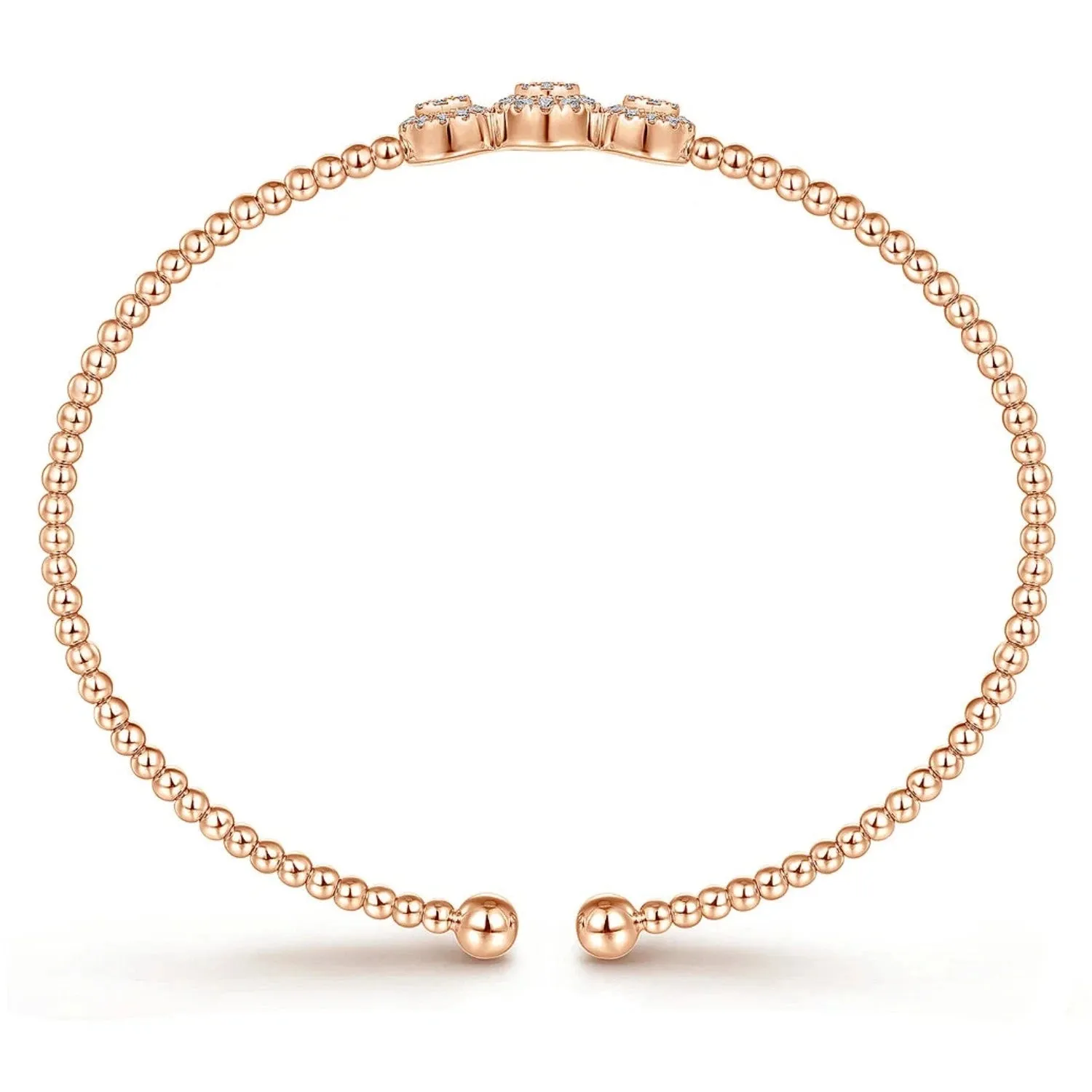 Gabriel & Co. Bujukan Triple Circle Pave Diamond Bangle