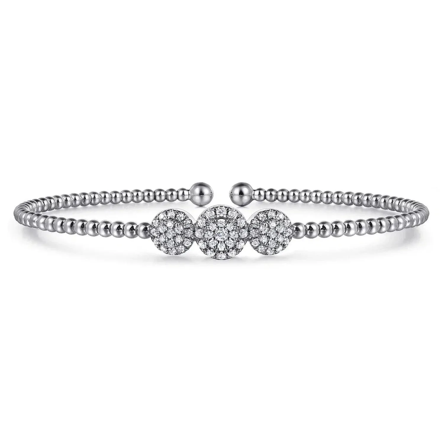 Gabriel & Co. Bujukan Triple Circle Pave Diamond Bangle