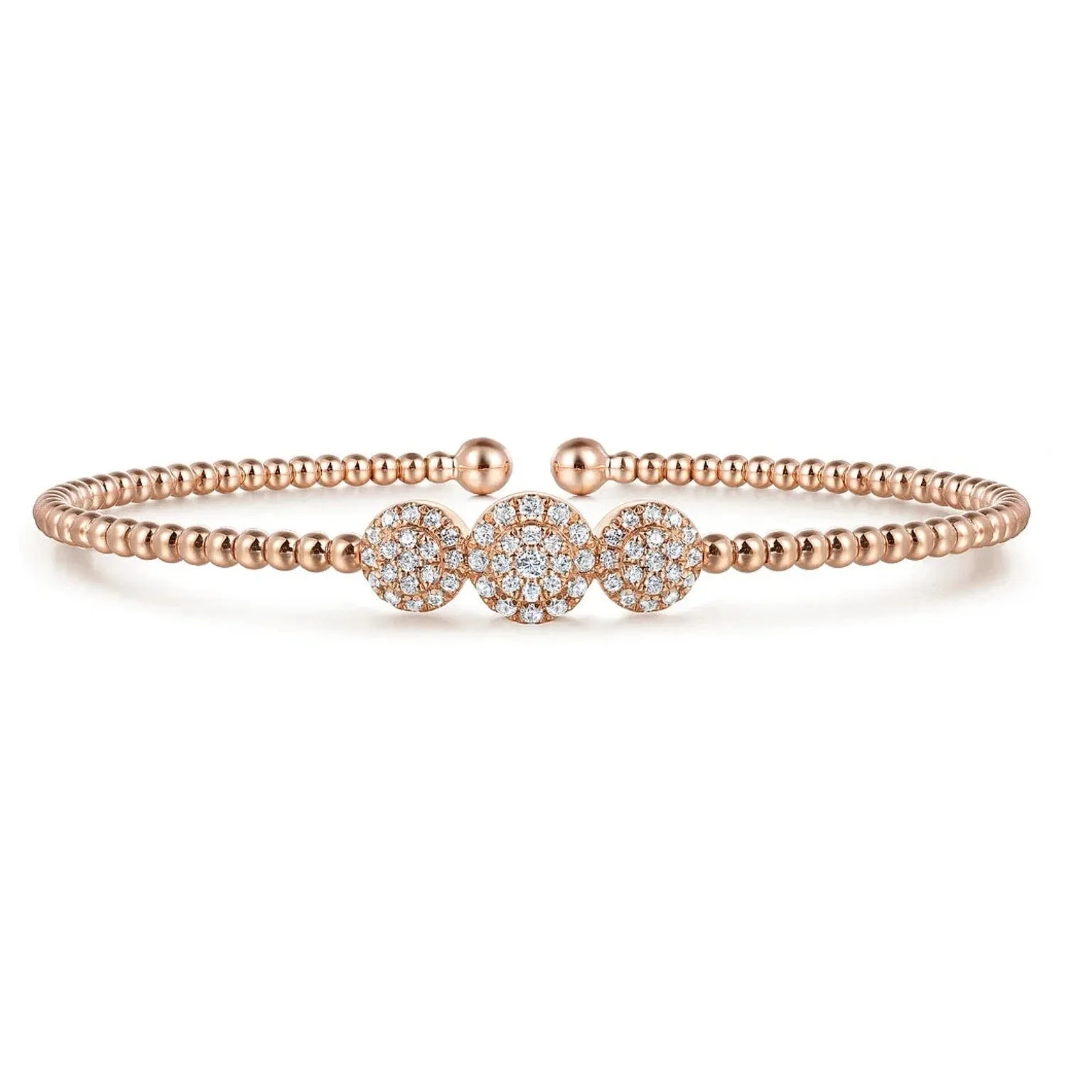 Gabriel & Co. Bujukan Triple Circle Pave Diamond Bangle