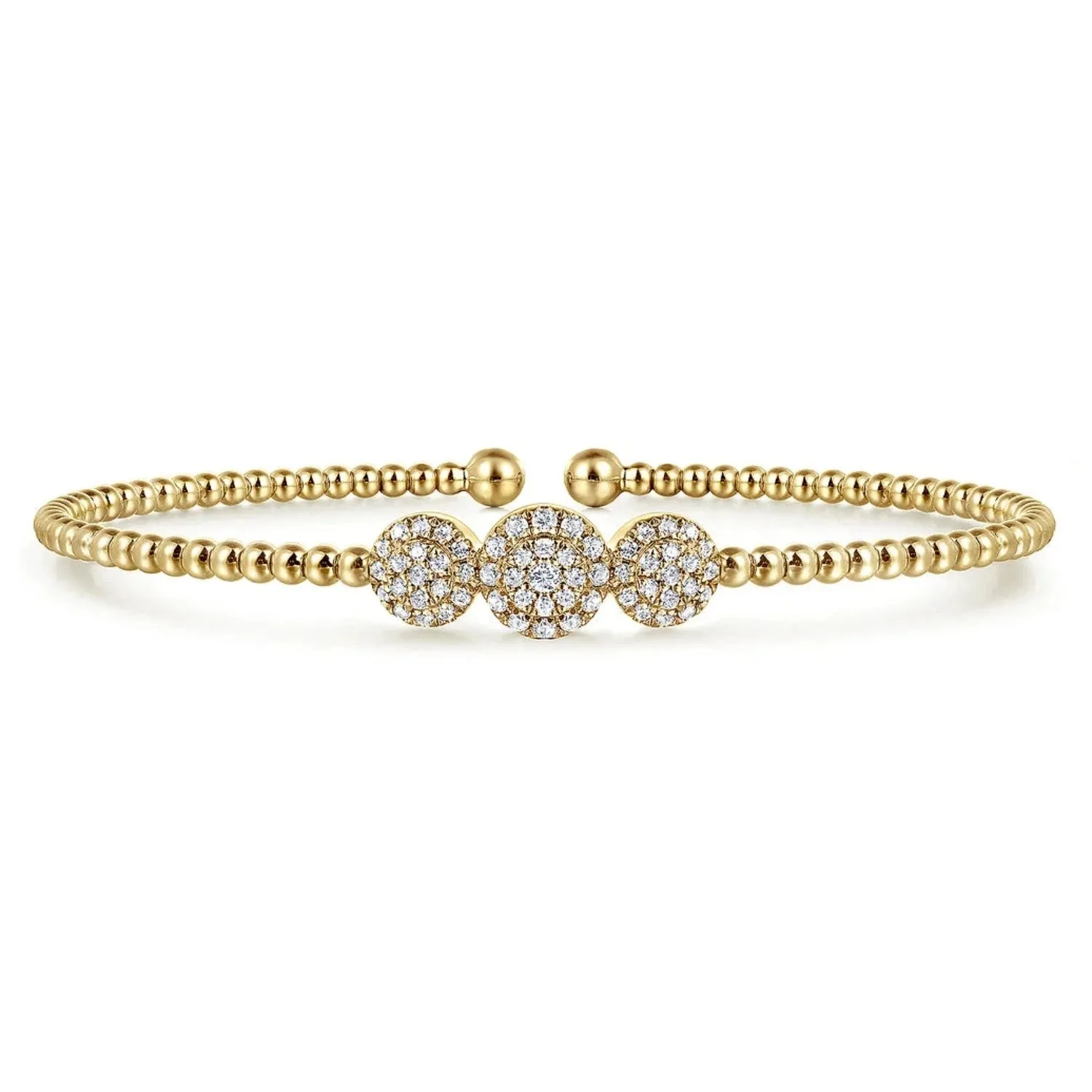 Gabriel & Co. Bujukan Triple Circle Pave Diamond Bangle