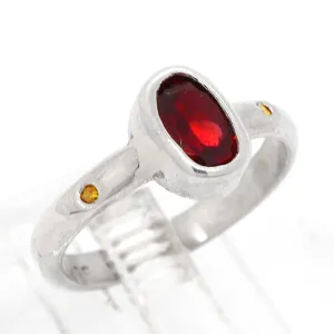 Garnet & Diamond Ring (size 6 1/2)