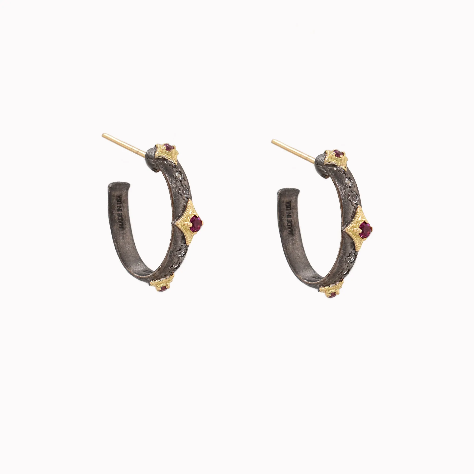 Garnet Crivelli Hoop Earrings