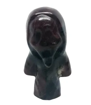 Garnet Crystal Scary Ghost Carving