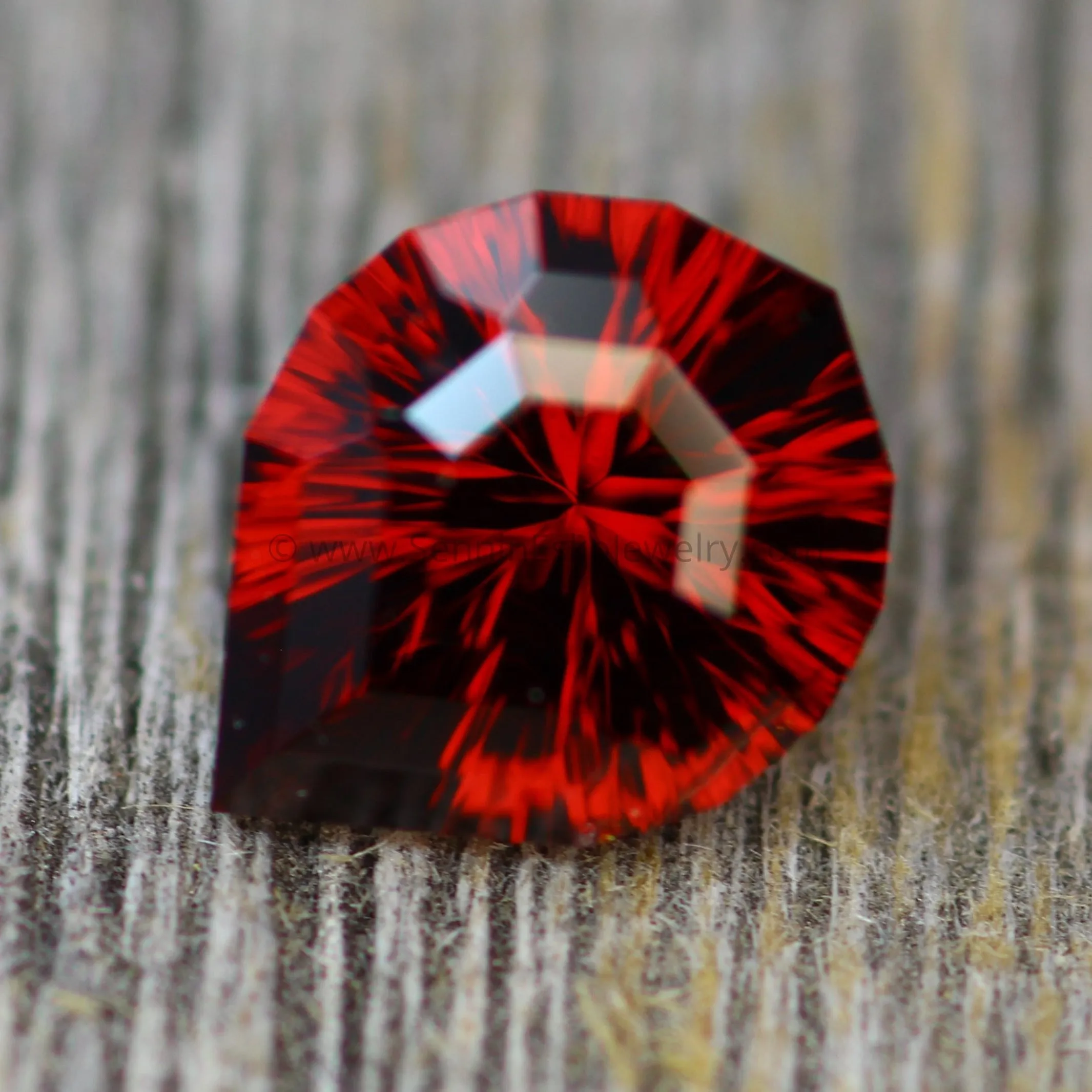 Garnet Fantasy Cut Pear - Garnet Tear Drop - Precision Cut Garnet Gemstone