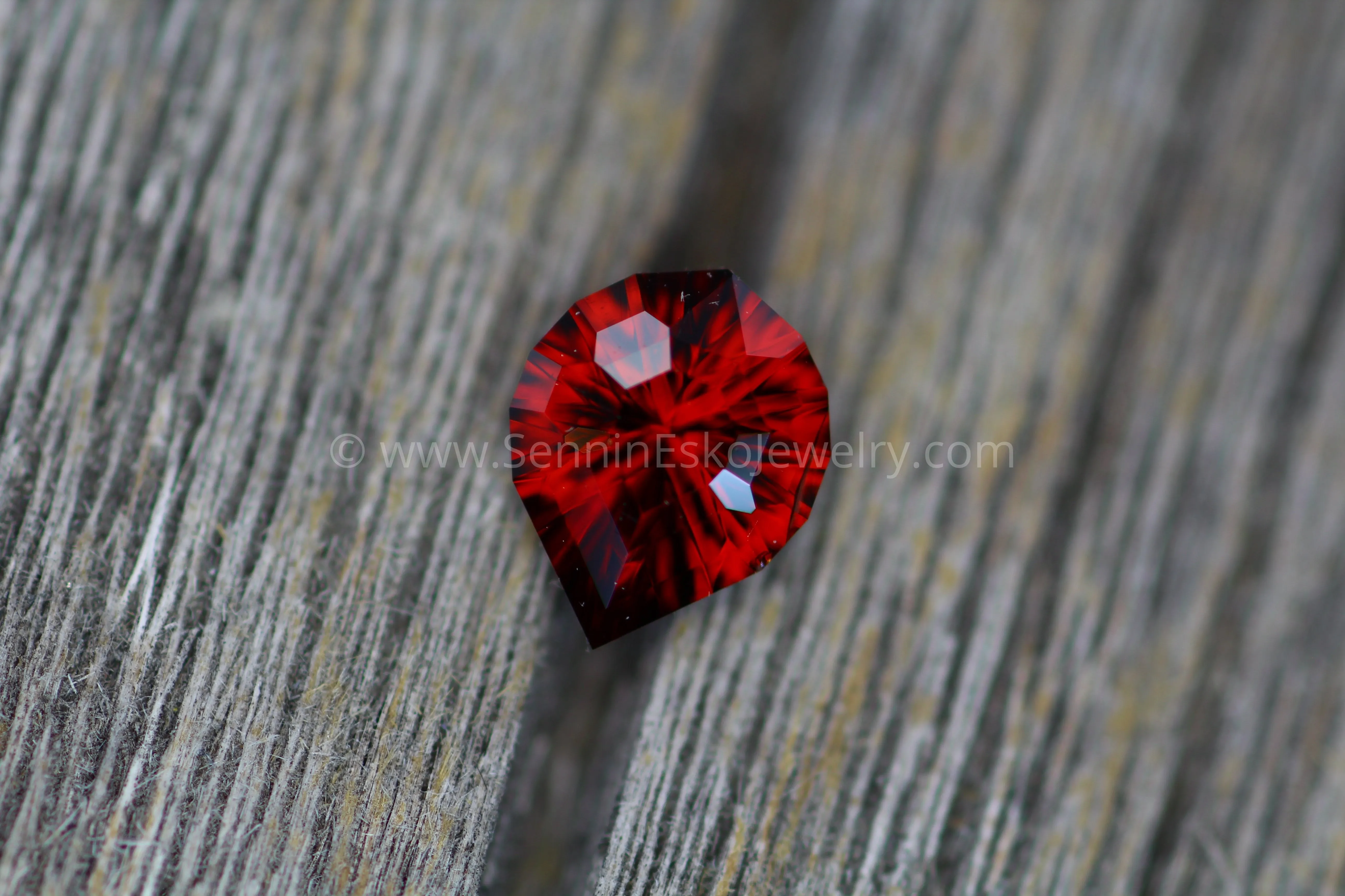 Garnet Fantasy Cut Pear - Garnet Tear Drop - Precision Cut Garnet Gemstone