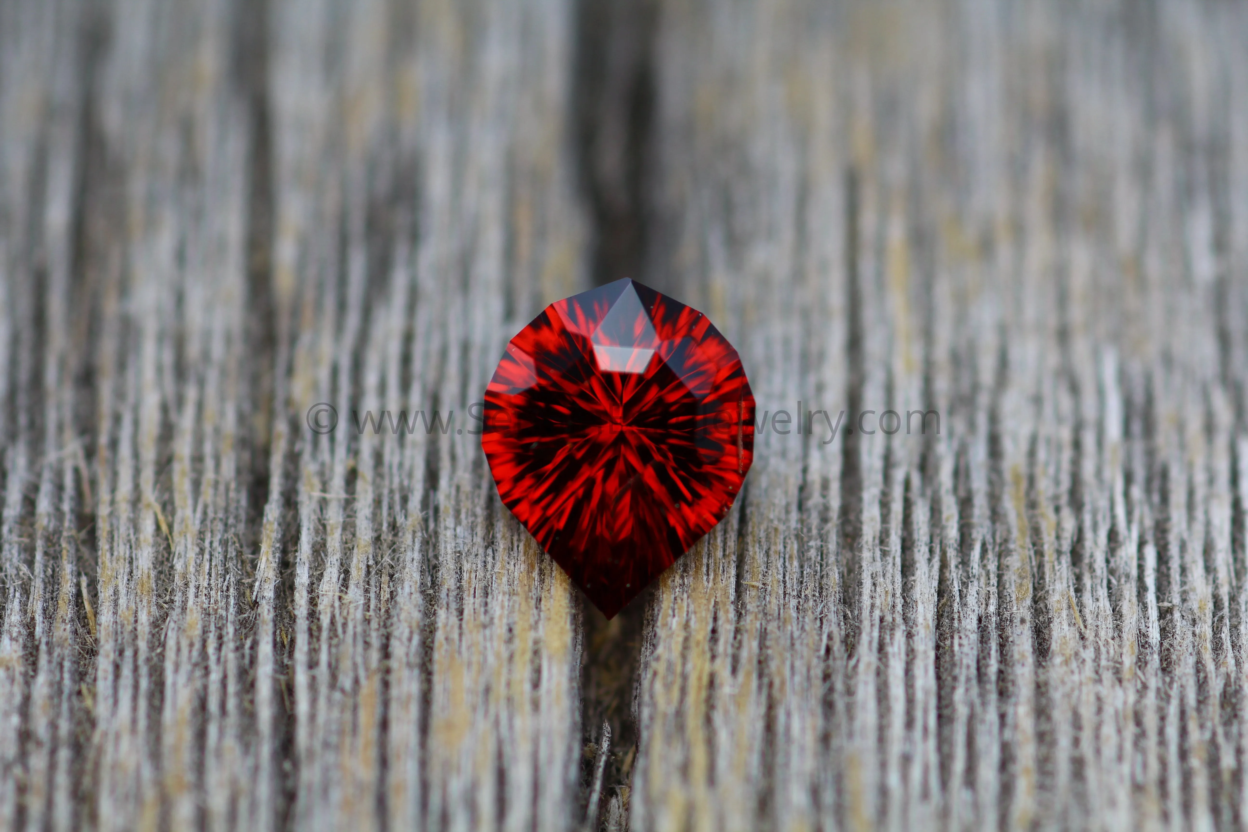 Garnet Fantasy Cut Pear - Garnet Tear Drop - Precision Cut Garnet Gemstone