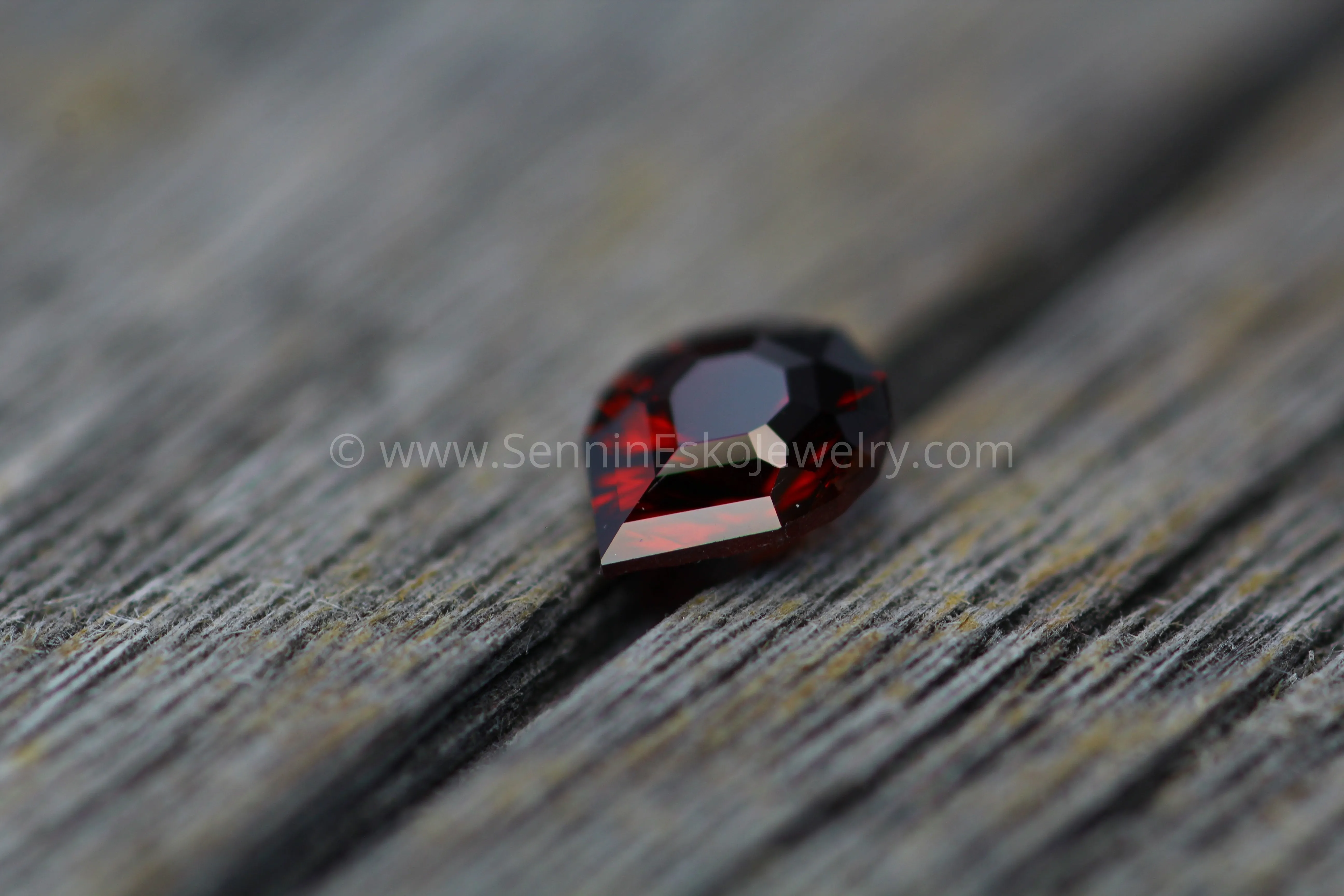 Garnet Fantasy Cut Pear - Garnet Tear Drop - Precision Cut Garnet Gemstone