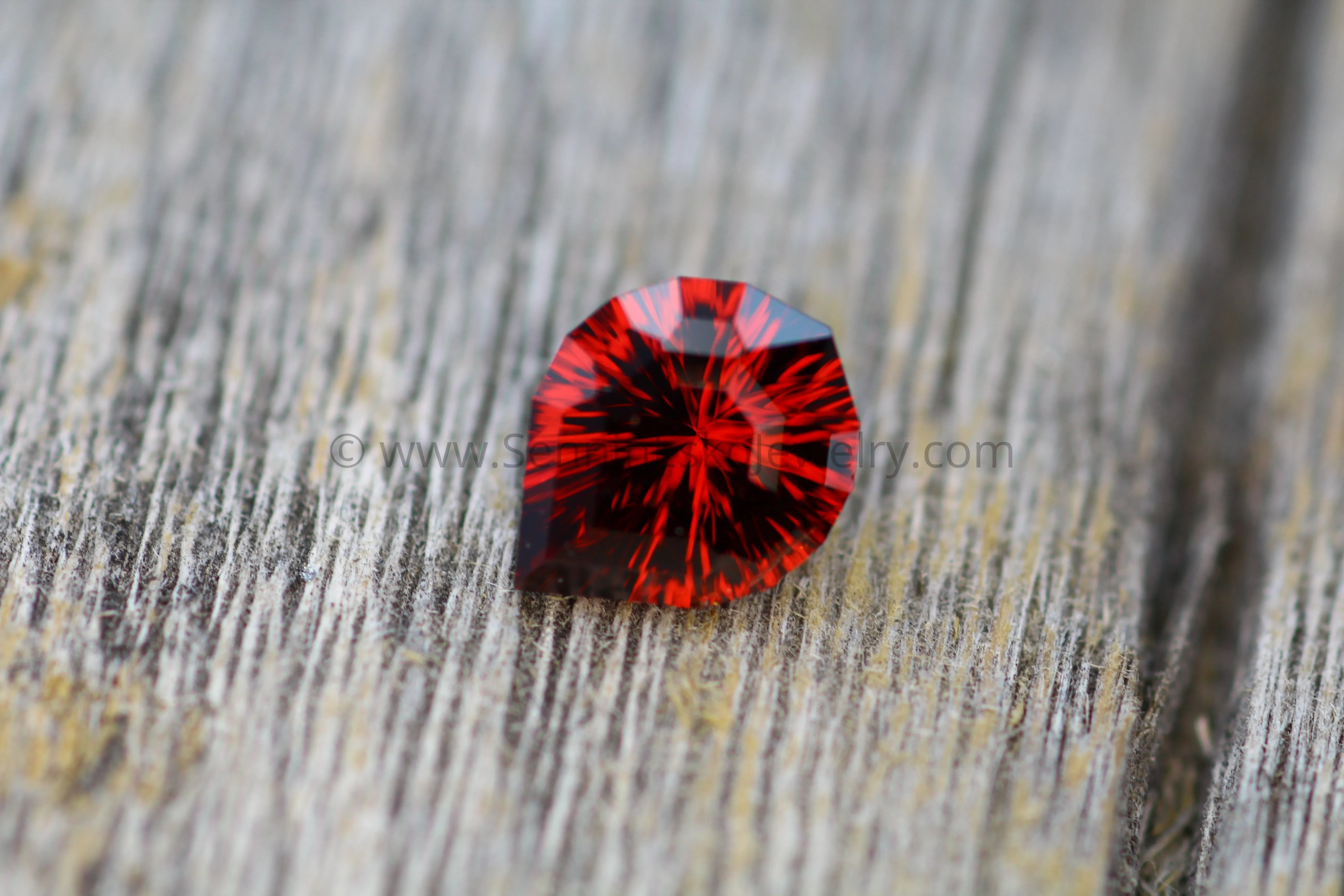 Garnet Fantasy Cut Pear - Garnet Tear Drop - Precision Cut Garnet Gemstone