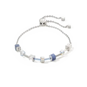 GeoCUBE® Precious & Slider Closure bracelet silver-blue