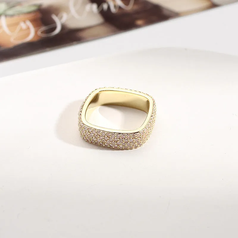 Geometric square ring female small square ring