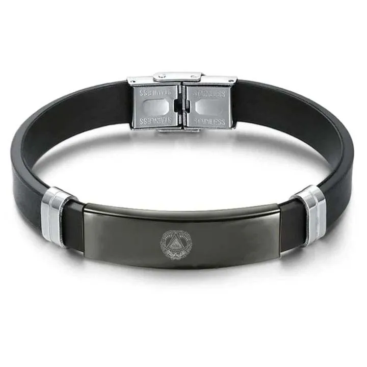 Grand Master Blue Lodge Bracelet - Steel & Leather