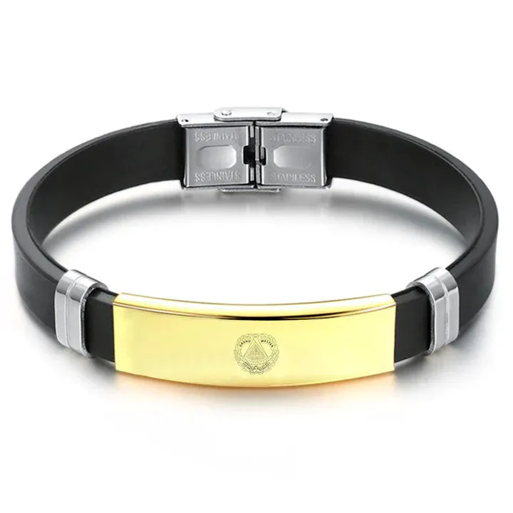 Grand Master Blue Lodge Bracelet - Steel & Leather