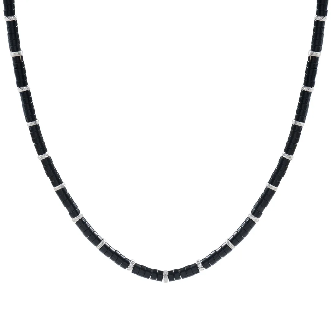 Heishi Beaded Necklace - Solid Silver