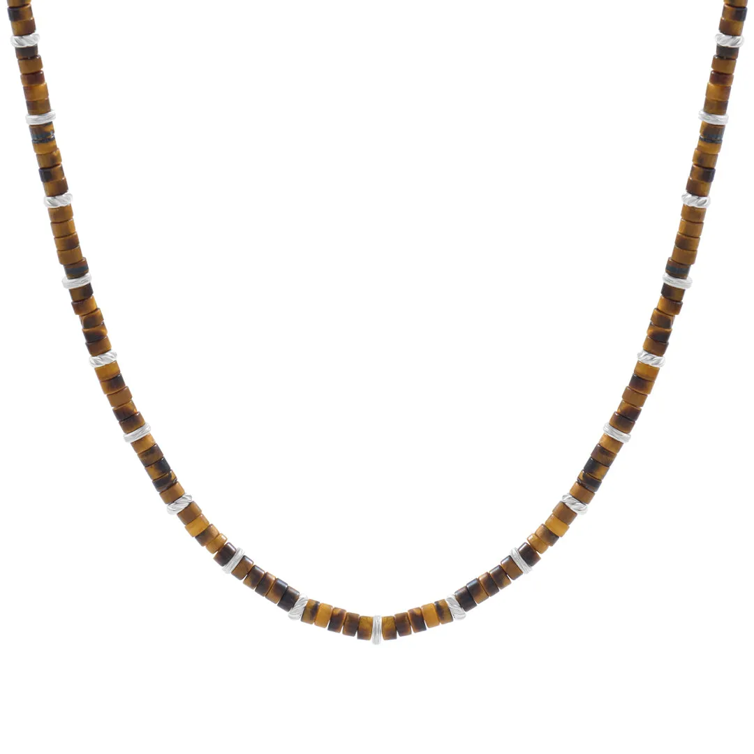 Heishi Beaded Necklace - Solid Silver