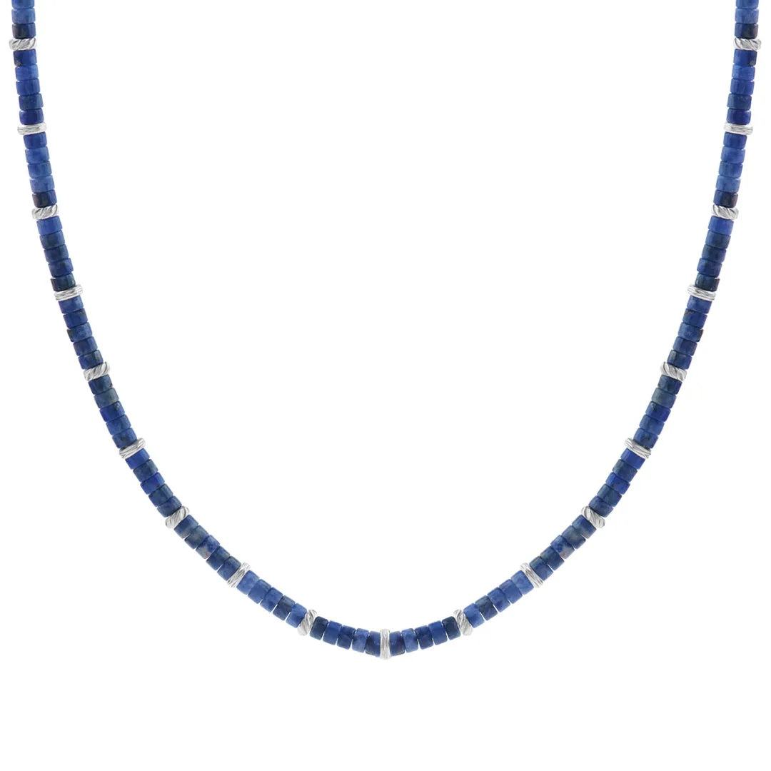 Heishi Beaded Necklace - Solid Silver