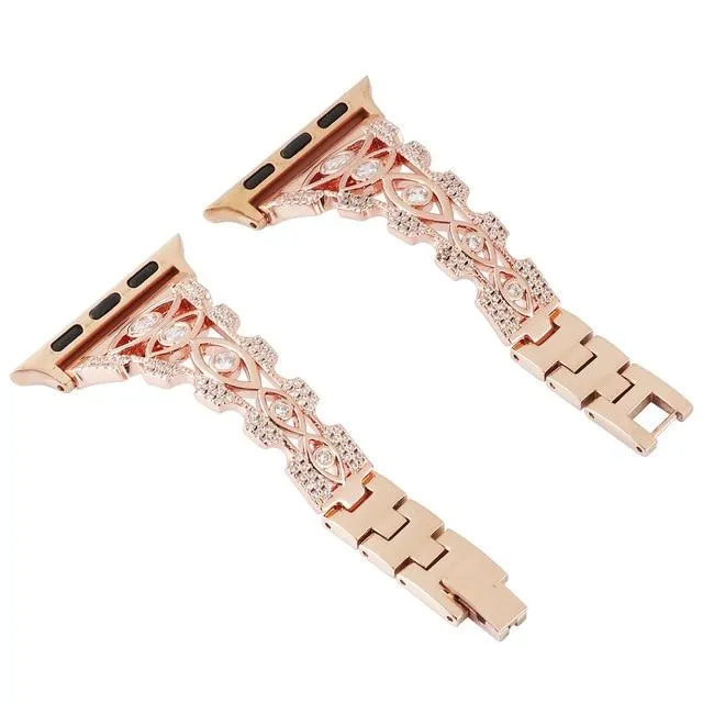 Hollow Diamond Strap For Apple Watch Band Series 7 6 5 Women Bracelet