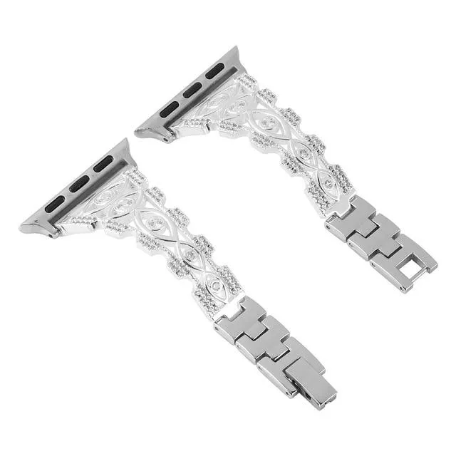 Hollow Diamond Strap For Apple Watch Band Series 7 6 5 Women Bracelet