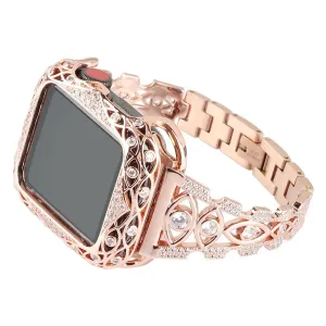 Hollow Diamond Strap For Apple Watch Band Series 7 6 5 Women Bracelet