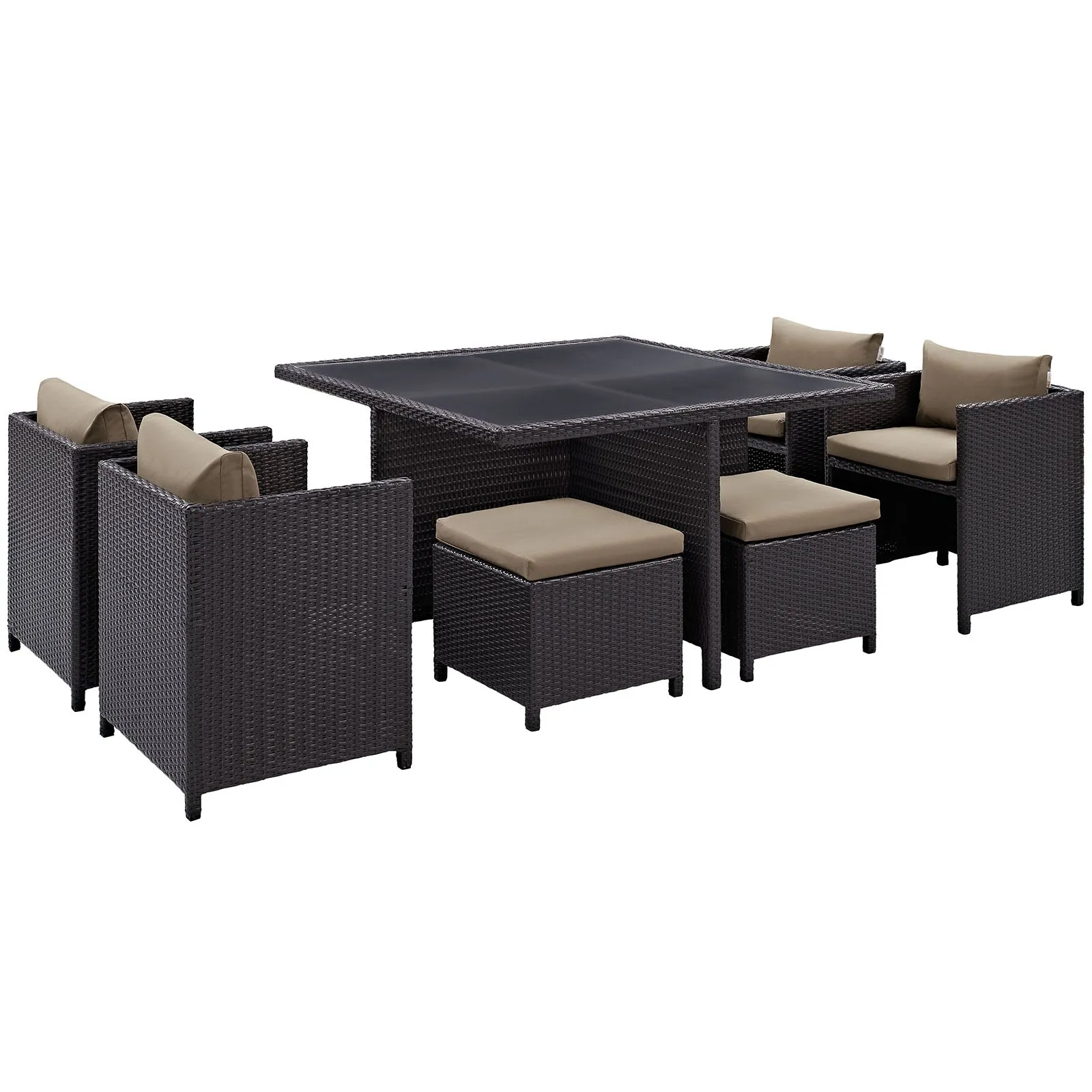 Inverse 9 Piece Outdoor Patio Dining Set