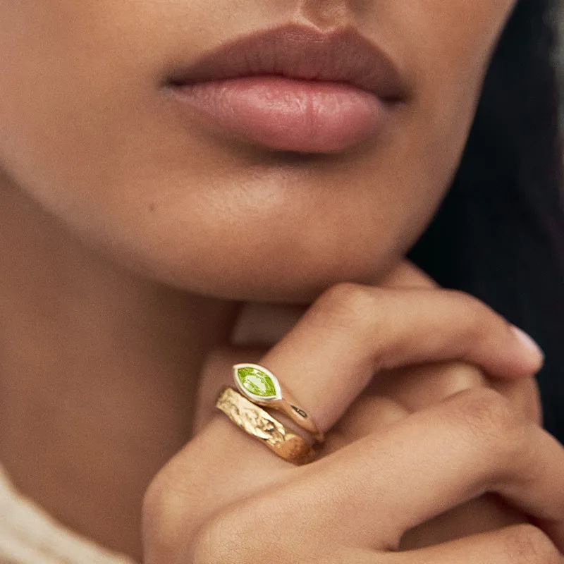 Iris Ring, Peridot, Gold