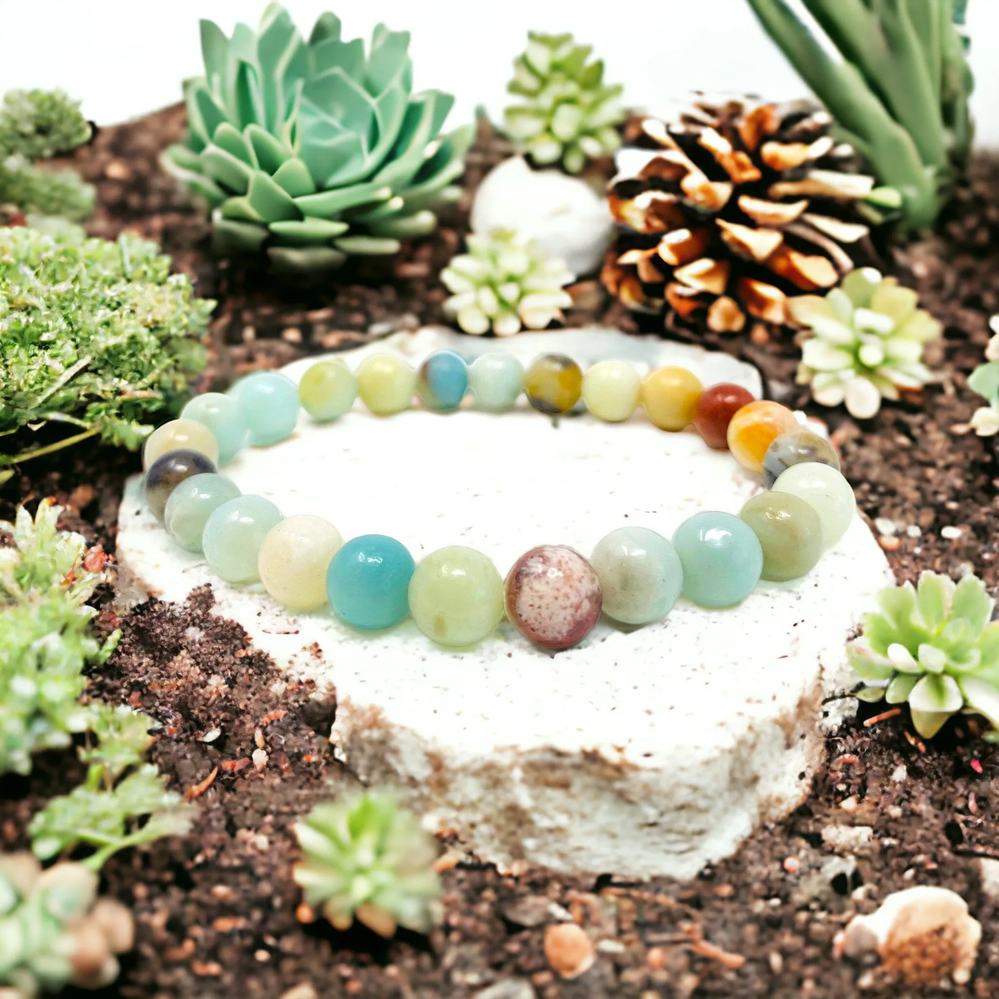 Island Blue Turquoise Howlite Amazonite Crystal Build-Your-Own Bracelet Set