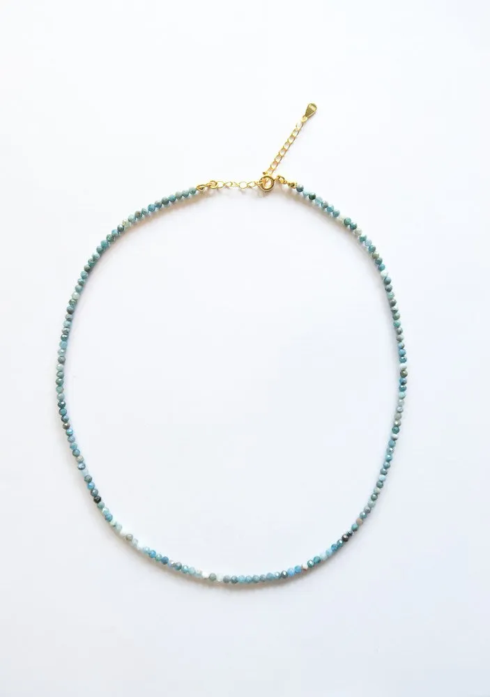 Karina Single Strand Hand Beaded Gemstone Necklace