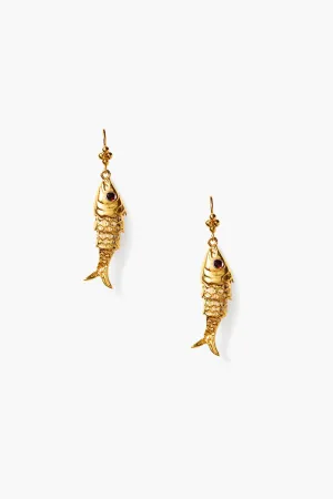 Koi Earrings Garnet