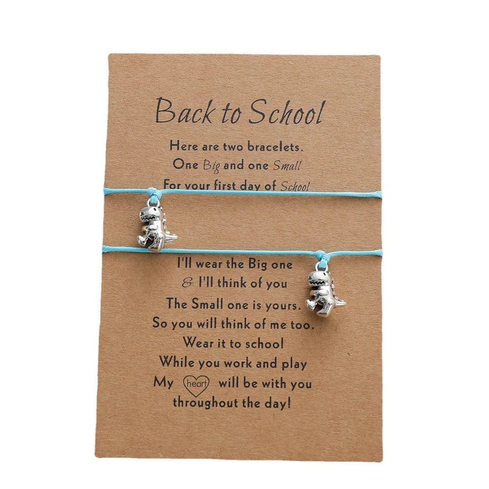 Little Dinosaur Opening Season Card Bracelet Wax Wire Weaving