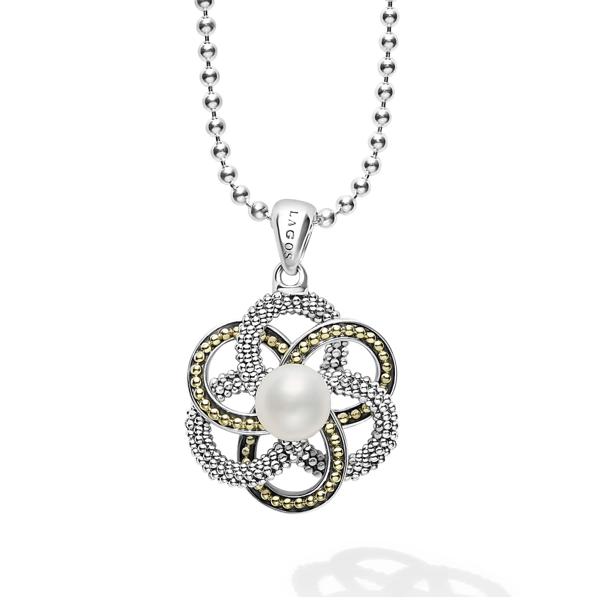 Luna Love Knot Pearl Pendant Necklace