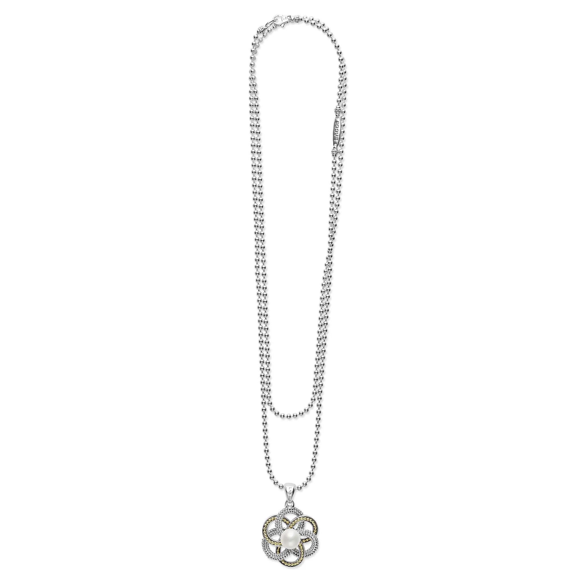 Luna Love Knot Pearl Pendant Necklace