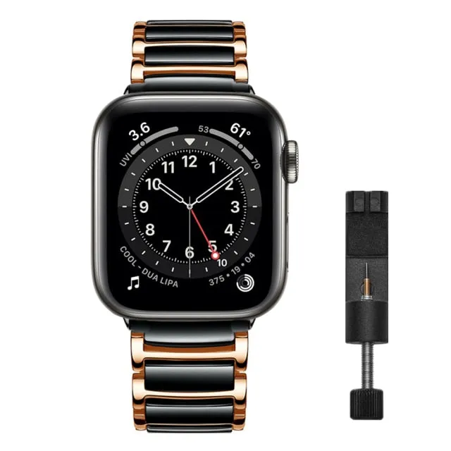 Luxury Ceramics Strap For Apple Series 7 6 5 High-Quality Steel Metal