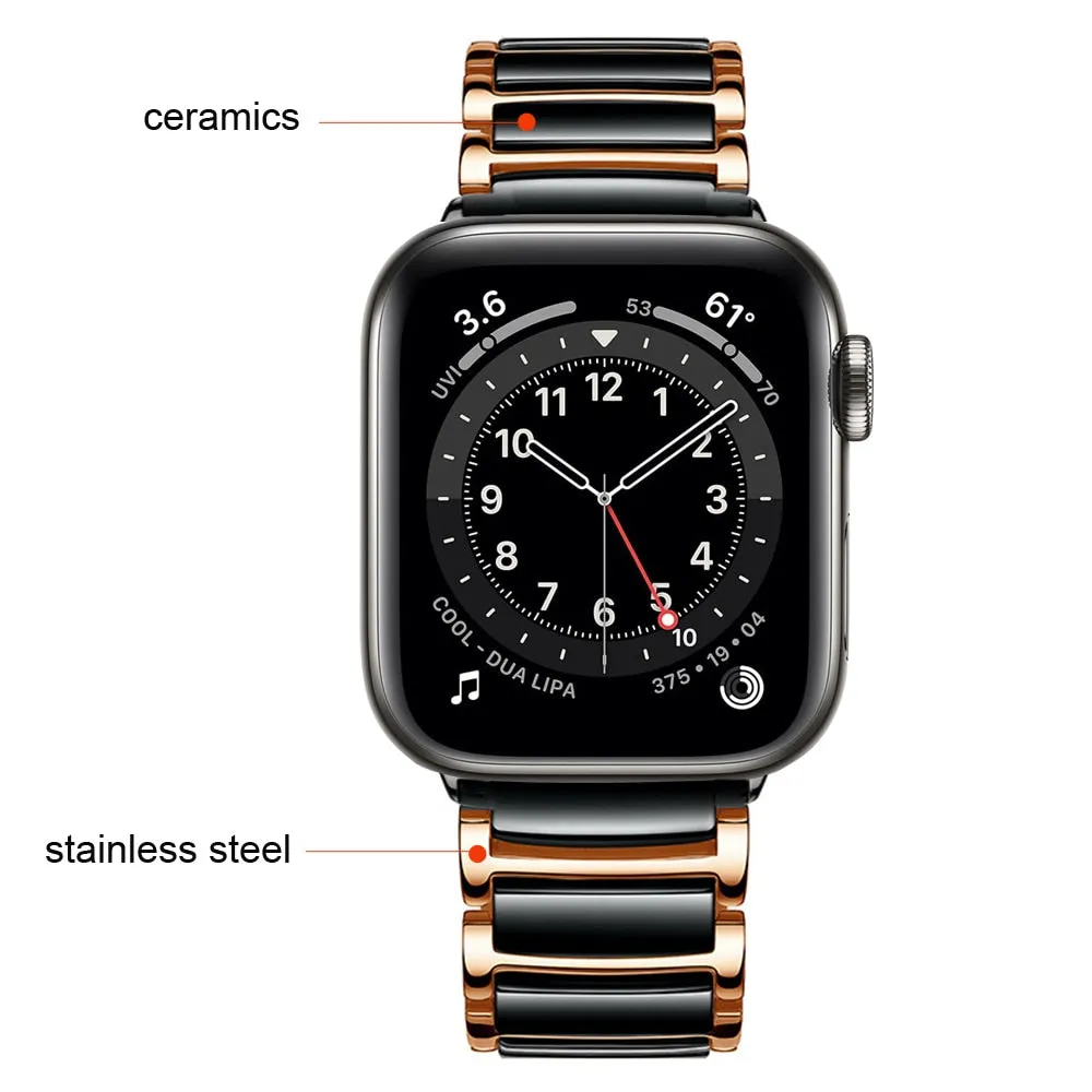 Luxury Ceramics Strap For Apple Series 7 6 5 High-Quality Steel Metal