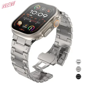 Luxury Titanium Strap for Apple Watch ultra 2 49mm Series 9 8 7 45mm 41mm Band For iWatch 6 5 4 se 3 44mm 42mm 38 40mm Bracelet