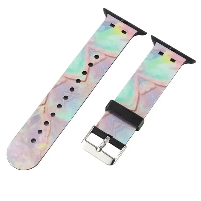 Marbled Strap for Apple Watch Band Series 7 6 5 4 Casual Bracelet iWatch 38mm 40mm 41mm 42mm 44mm 45mm Replacement Wristband |Watchbands|